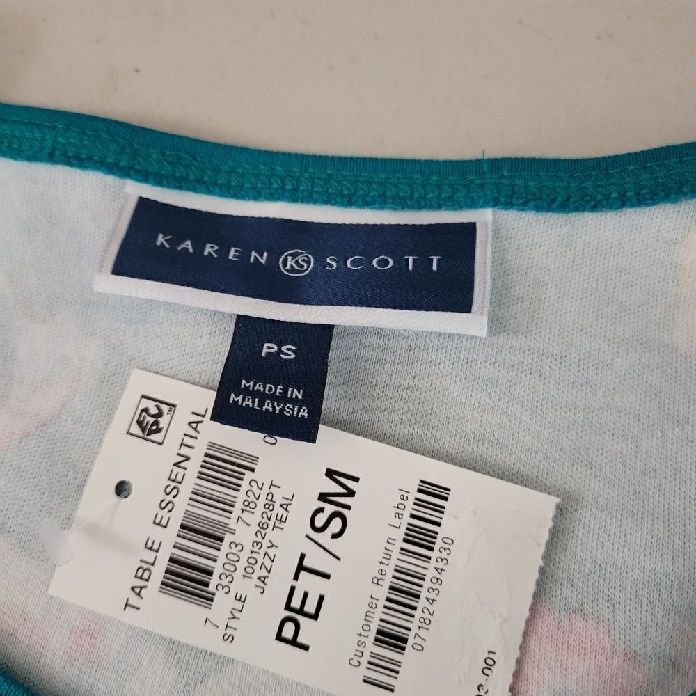"Karen Scott " Woman's Pullover Top Mid Sleeve Size: PS Jazzy Teal NWT - Picture 5 of 8